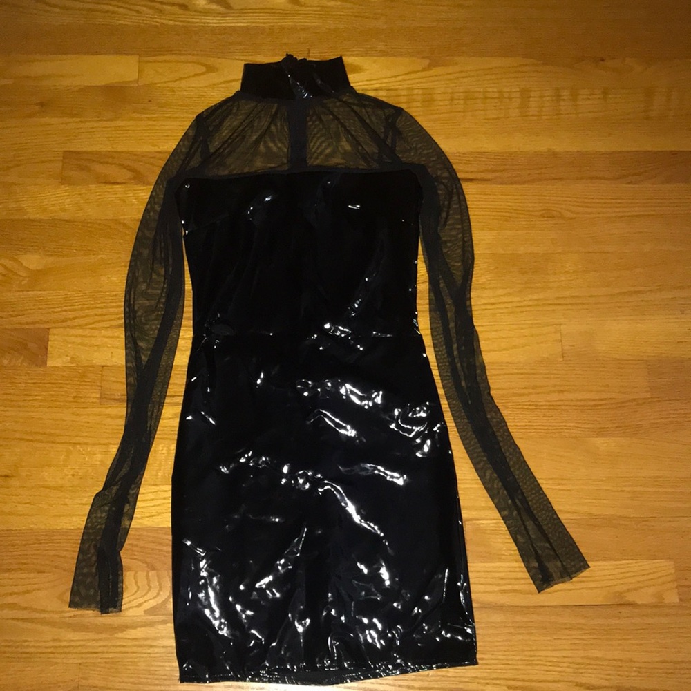 Black latex dress